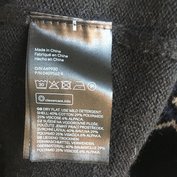 NWT H&M L.O.G.G. Black Fairisle Sweater - Picture 5 of 8